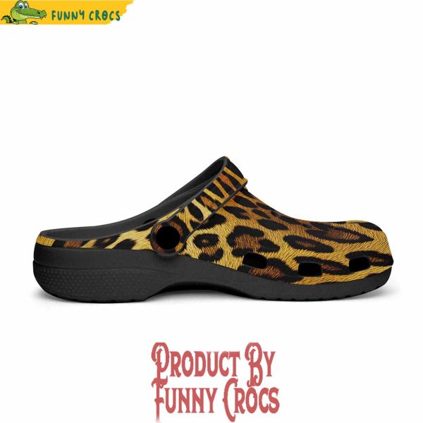 Colorful Golden Leopard Fur Crocs Shoes