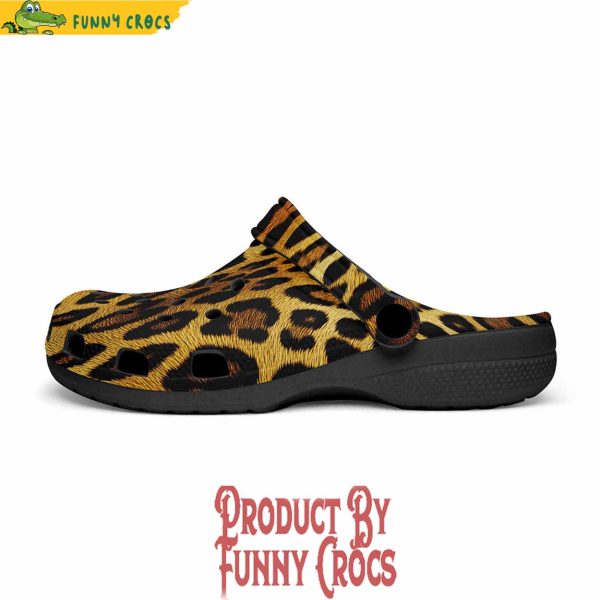 Colorful Golden Leopard Fur Crocs Shoes