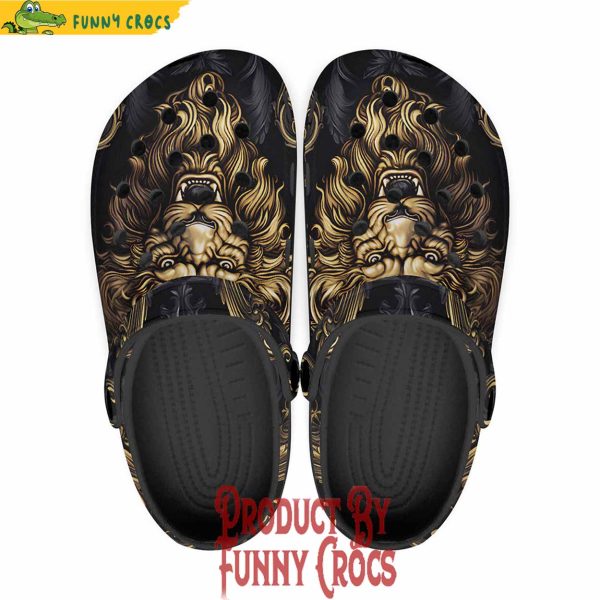 Colorful Golden Lion Ornament Crocs Shoes