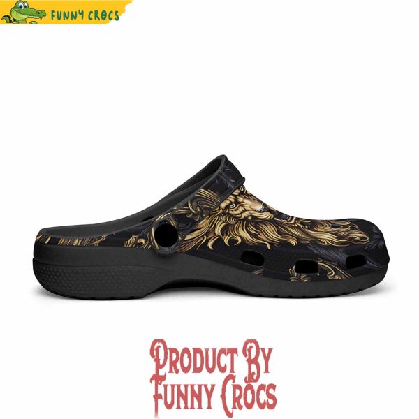 Colorful Golden Lion Ornament Crocs Shoes