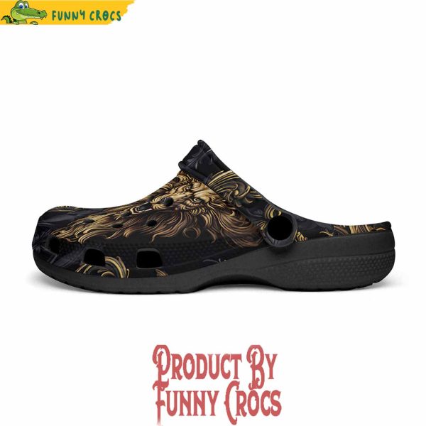 Colorful Golden Lion Ornament Crocs Shoes