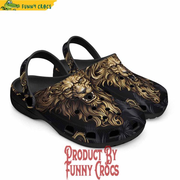 Colorful Golden Lion Ornament Crocs Shoes