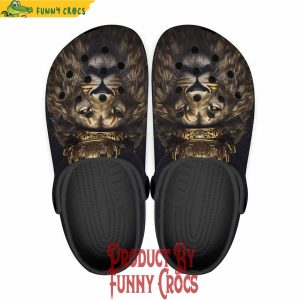 Colorful Golden Lion With Crown Crocs Shoes 1