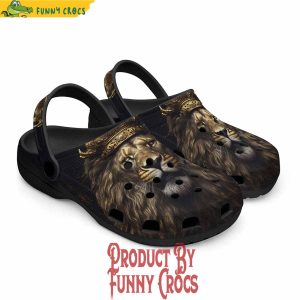 Colorful Golden Lion With Crown Crocs Shoes 5