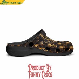 Colorful Golden Skulls Pattern Crocs Shoes 3