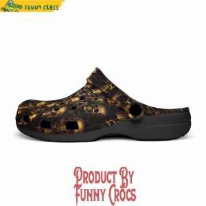 Colorful Golden Skulls Pattern Crocs Shoes 4