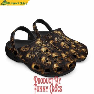 Colorful Golden Skulls Pattern Crocs Shoes 5