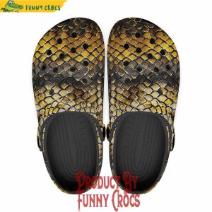 Colorful Golden Snake Scales Crocs Shoes