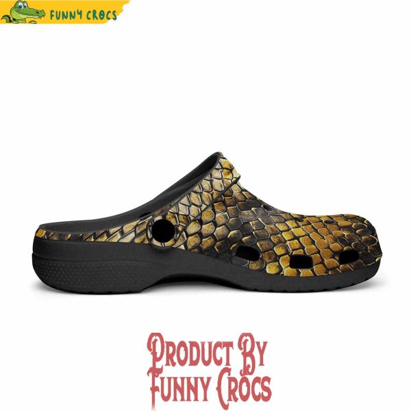 Colorful Golden Snake Scales Crocs Shoes