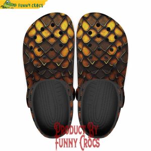 Colorful Golden Snake Skin Texture Crocs Shoes 1