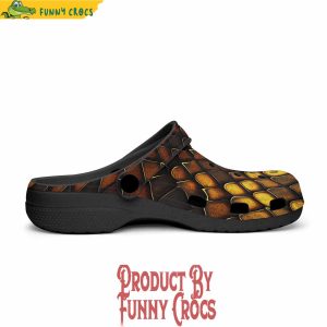 Colorful Golden Snake Skin Texture Crocs Shoes 3
