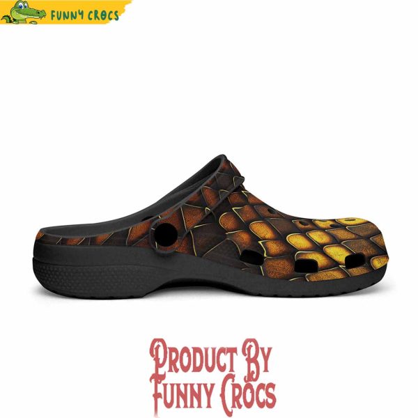 Colorful Golden Snake Skin Texture Crocs Shoes