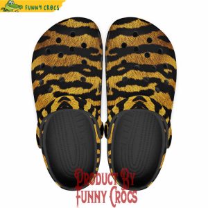 Colorful Golden Tiger Fur Crocs Shoes 1