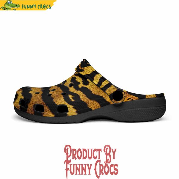 Colorful Golden Tiger Fur Crocs Shoes