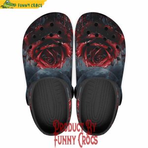 Colorful Gothic Bloody Rose Crocs Shoes 1