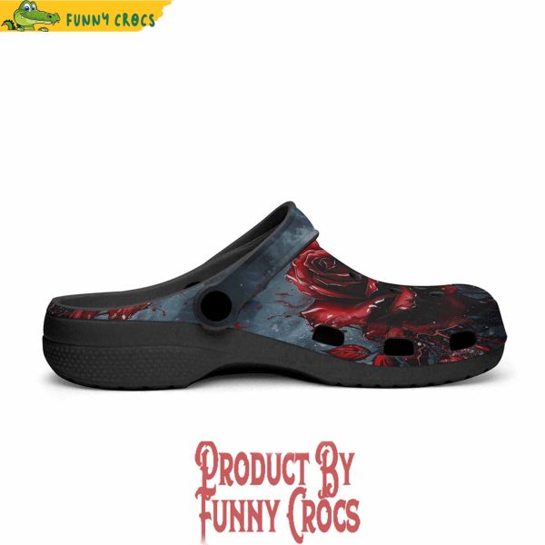 Colorful Gothic Bloody Rose Crocs Shoes