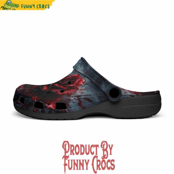 Colorful Gothic Bloody Rose Crocs Shoes