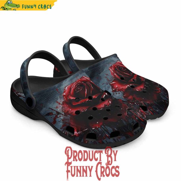 Colorful Gothic Bloody Rose Crocs Shoes