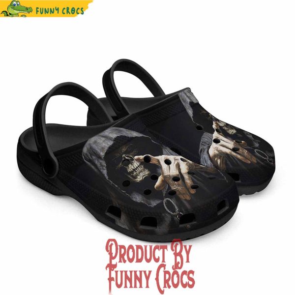 Colorful Gothic Grim Reaper Hand Painting Crocs Shoes
