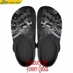 Colorful Gray Dragon Apocalypse Art Crocs Shoes 1