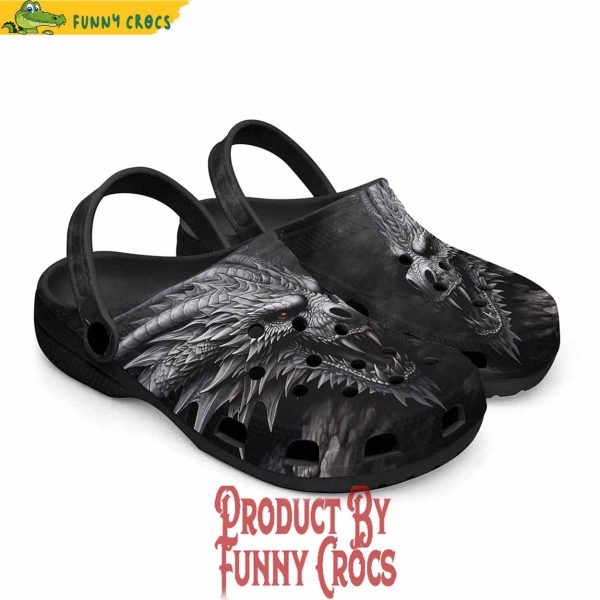 Colorful Gray Dragon Apocalypse Art Crocs Shoes