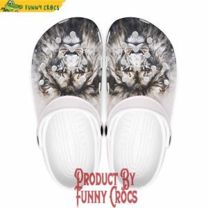 Colorful Gray Watercolor Lion Crocs Shoes 1