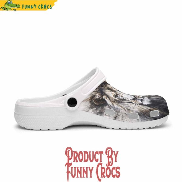 Colorful Gray Watercolor Lion Crocs Shoes