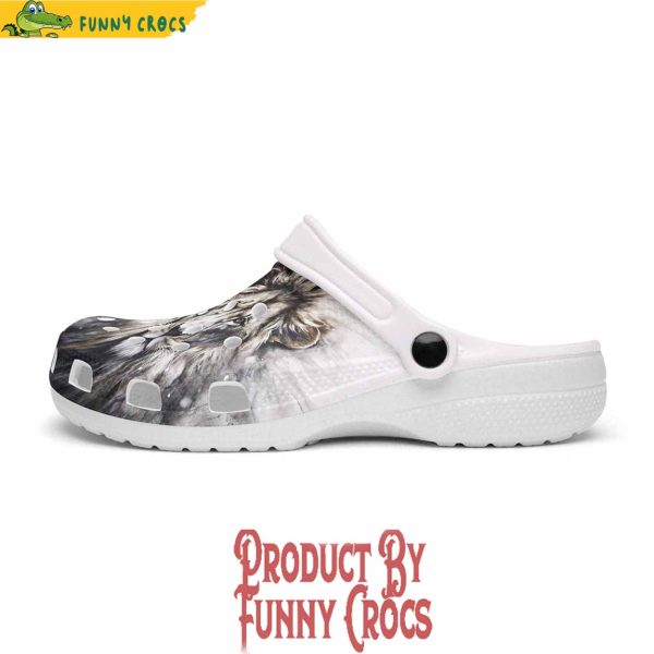 Colorful Gray Watercolor Lion Crocs Shoes