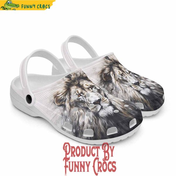 Colorful Gray Watercolor Lion Crocs Shoes