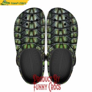 Colorful Green Crocodile Skin Crocs Shoes 1