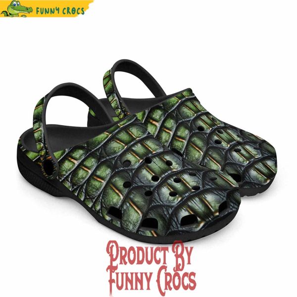 Colorful Green Crocodile Skin Crocs Shoes