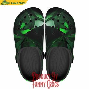 Colorful Green Crystal Geometric Abstraction Crocs Shoes 1
