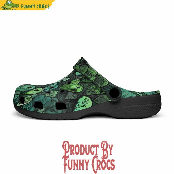 Colorful Green Hearts Graffiti Art Crocs Shoes