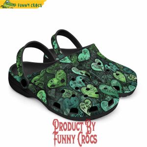 Colorful Green Hearts Graffiti Art Crocs Shoes 5