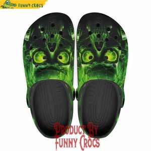 Colorful Green Skull With Gas Mask Crocs Shoes 1