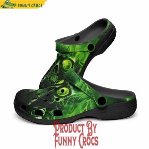 Colorful Green Skull With Gas Mask Crocs Shoes