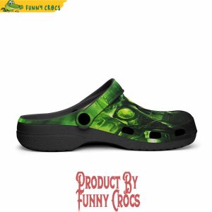 Colorful Green Skull With Gas Mask Crocs Shoes 3