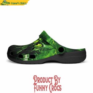 Colorful Green Skull With Gas Mask Crocs Shoes 4