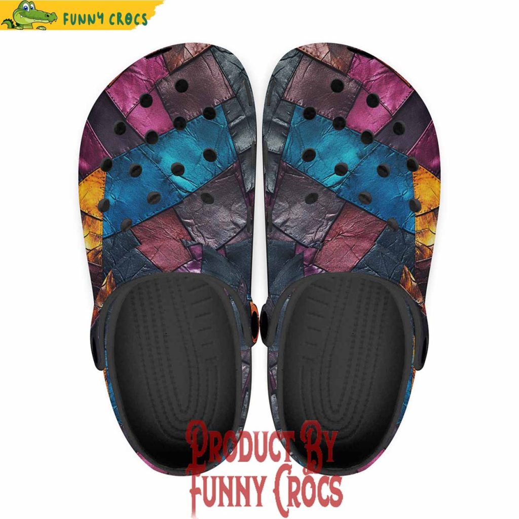 Colorful Leather Patchwork Crocs Shoes