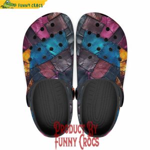 Colorful Leather Patchwork Crocs Shoes 1