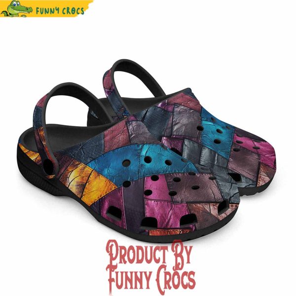 Colorful Leather Patchwork Crocs Shoes