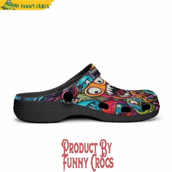 Colorful Monsters Graffiti Art Crocs Shoes