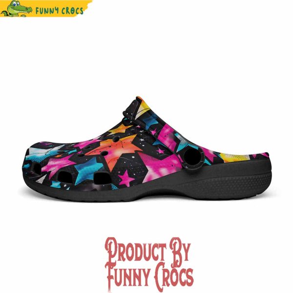 Colorful Stars Art Crocs Shoes