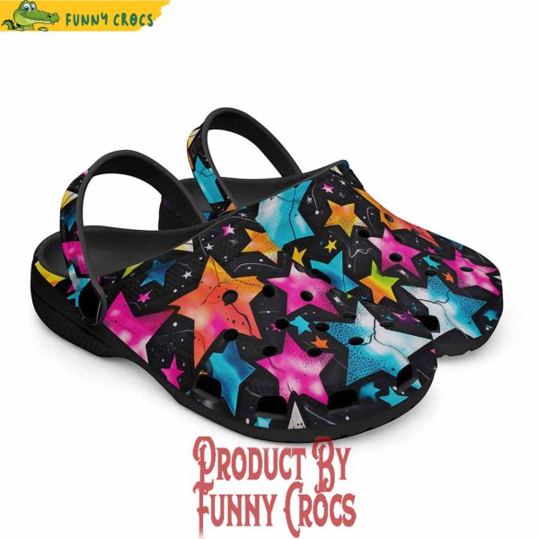 Colorful Stars Art Crocs Shoes