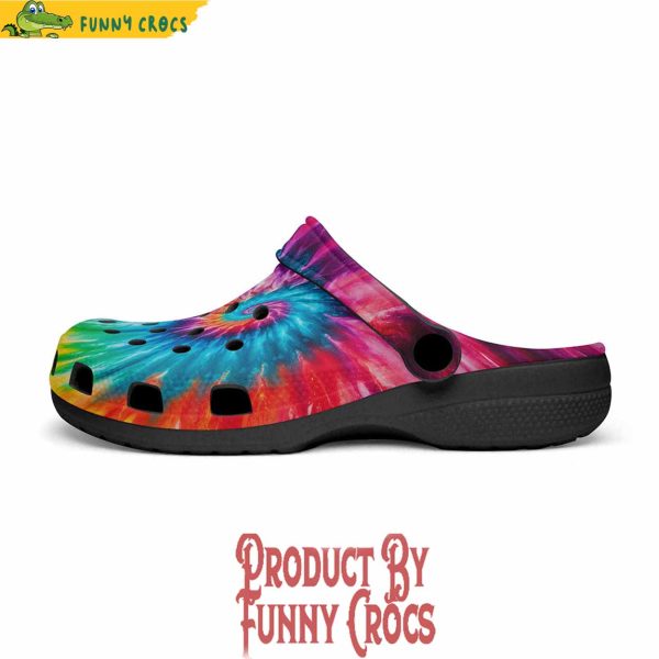 Colorful Tie Dye Crocs Shoes