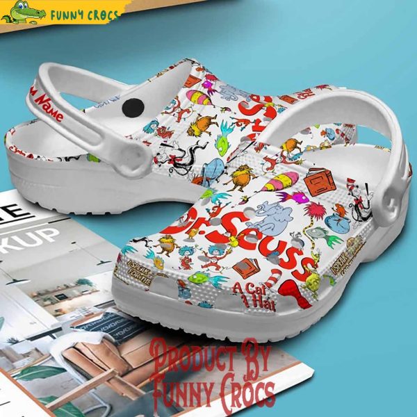 Custom Dr Seuss A Cat And A Hat Crocs Shoes