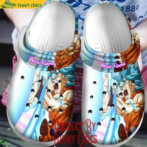 Custom Dragon Ball Super Hero Goku SSJ Blue Kamehameha Crocs Shoes