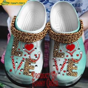 Custom Love Nurse Leopard Crocs Nursing