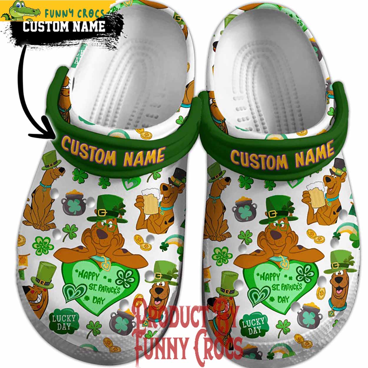Custom Name Scooby Doo Happy St.Patrick's Day Crocs Shoes