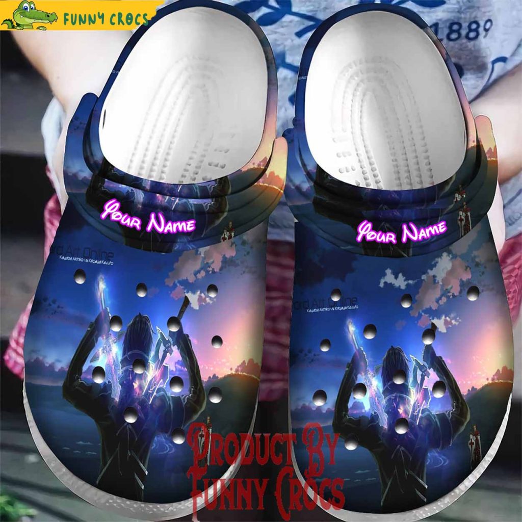 Custom Sword Art Online Kirito Crocs Shoes